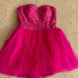 Unbranded Womens Lace Formal Dress Strapless Off The Shoulder Size XL Pink